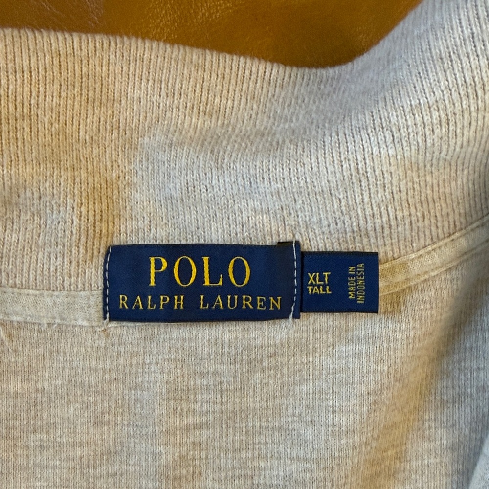 Mens Polo Ralph Lauren Ls Lux Jersey Half Zip Sz Xl Tall Expedition Dune Heather View 5
